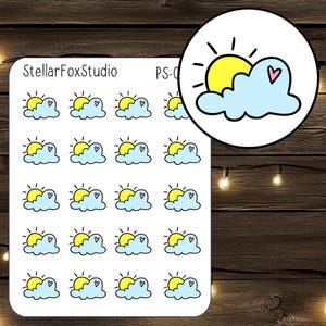 Cloudy Sun Weather Icon Planner Stickers