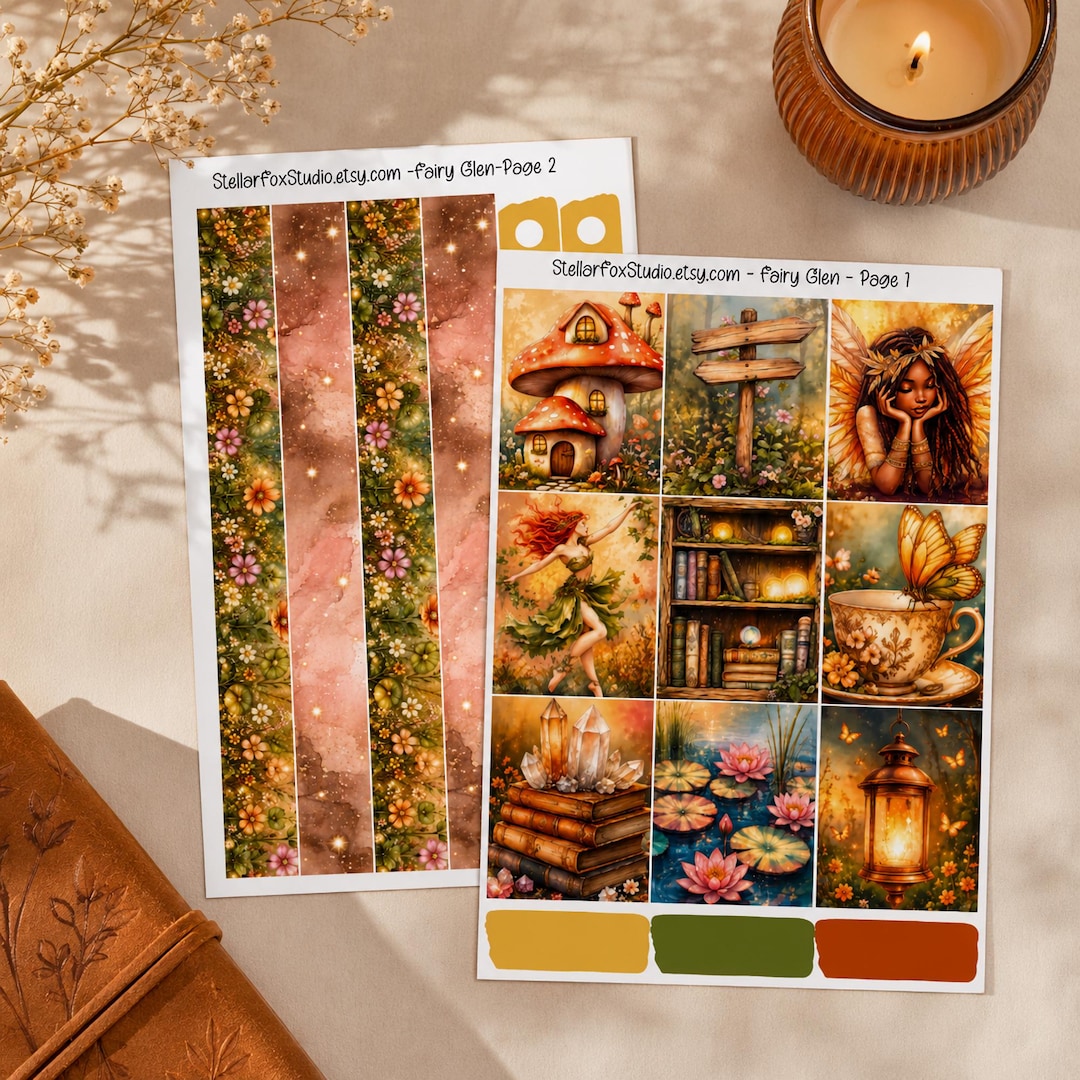 Boho Fairy Weekly Planner Sticker Kit Vertical Erin Condren Classic ...