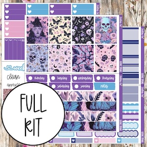 Gothic Pastel Spring Weekly Planner Sticker Kit Vertical Erin Condren Classic Happy Planner