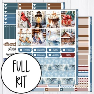 Winter Planner Sticker Kit , Weekly Vertical Stickers