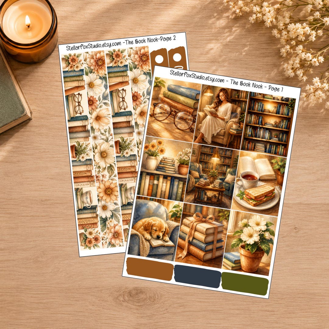Bookish Weekly Planner Sticker Kit Vertical Erin Condren Classic Happy ...