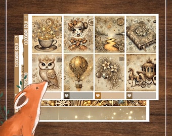 Steampunk Weekly Planner Sticker Kit Vertical Erin Condren Classic Happy Planner
