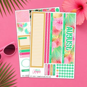 August Summer Monthly Planner Sticker Kit Erin Condren Classic Happy Planner