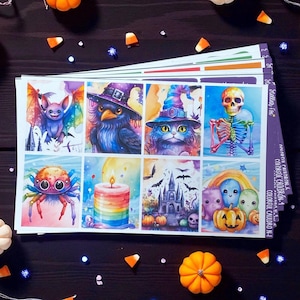 Halloween Weekly Planner Sticker Kit Vertical Erin Condren Classic Happy Planner