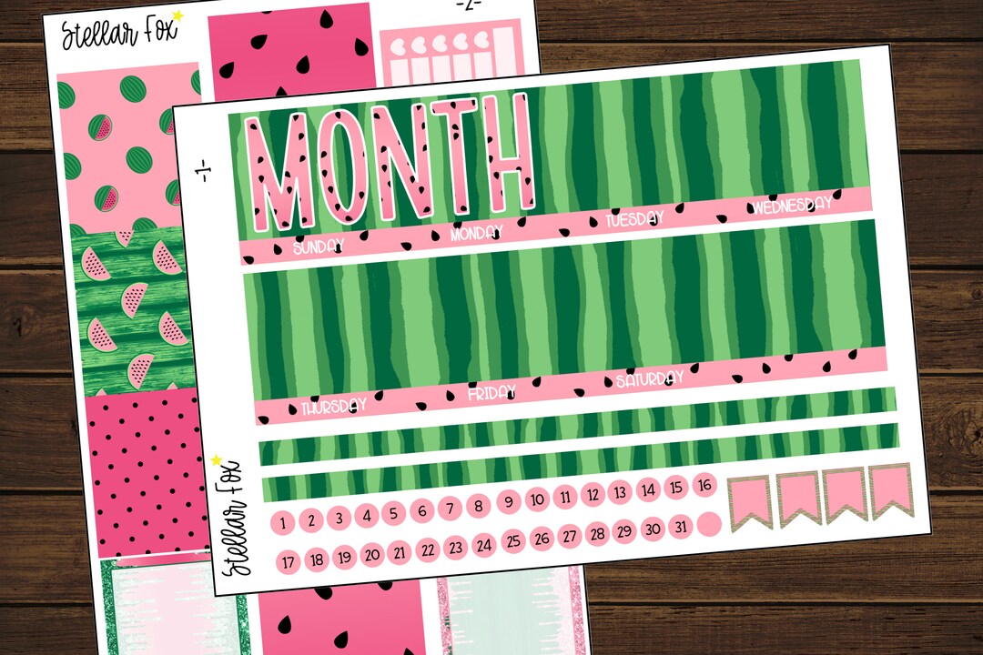 Custom Planner Stickers Monthly Spread Kit Classic Happy Etsy