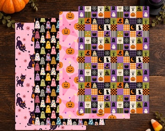 Funky Halloween Pattern Decorative Washi Sheet Set Page Sticker Journal Planner