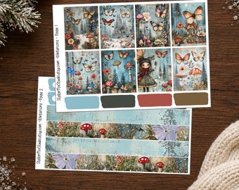 Winter Weekly Planner Sticker Kit | Fairycore Forest Fantasy |  Vertical Erin Condren Classic Happy Planner