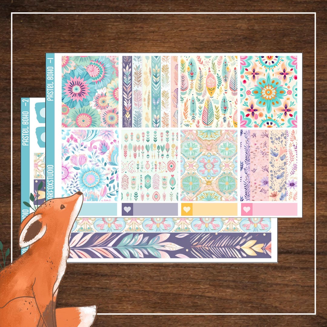 Spring Boho Weekly Planner Sticker Kit Vertical Erin Condren Classic ...