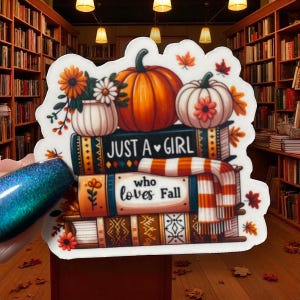 Fall Bookish Vinyl Decal Sticker
