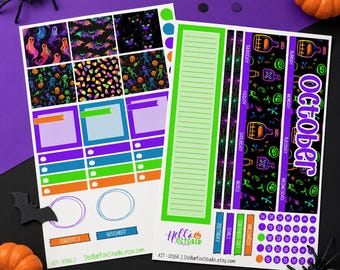 October Monthly Planner Sticker Kit Erin Condren , Classic Happy Planner