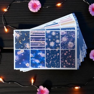 Celestial Garden Weekly Planner Sticker Kit Vertical Erin Condren Classic Happy Planner