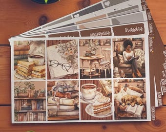 Book Lover Weekly Planner Sticker Kit Vertical Layout Erin Condren Classic Happy Planner