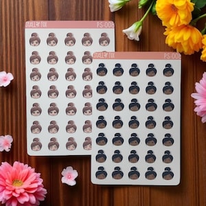 Cute Emoti Girl Planner Stickers