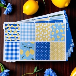 Summer Lemon Weekly Planner Sticker Kit , Vertical Erin Condren Happy Planner