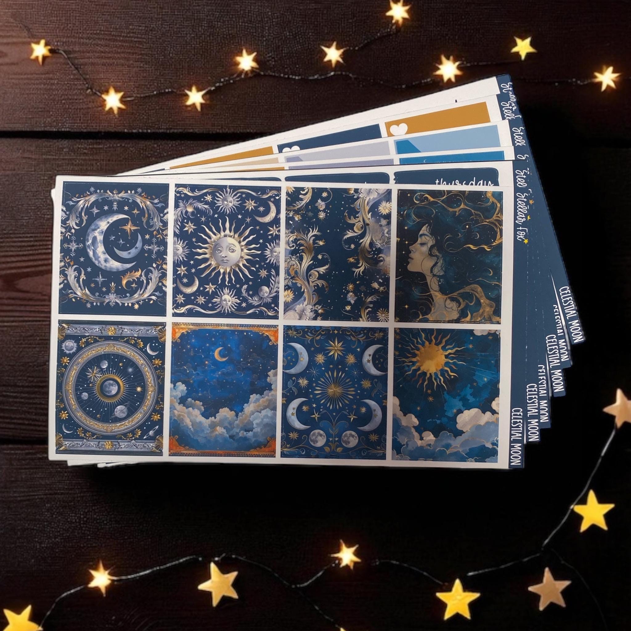 Celestial Weekly Planner Sticker Kit Vertical Layout Erin Condren Classic Happy Planner