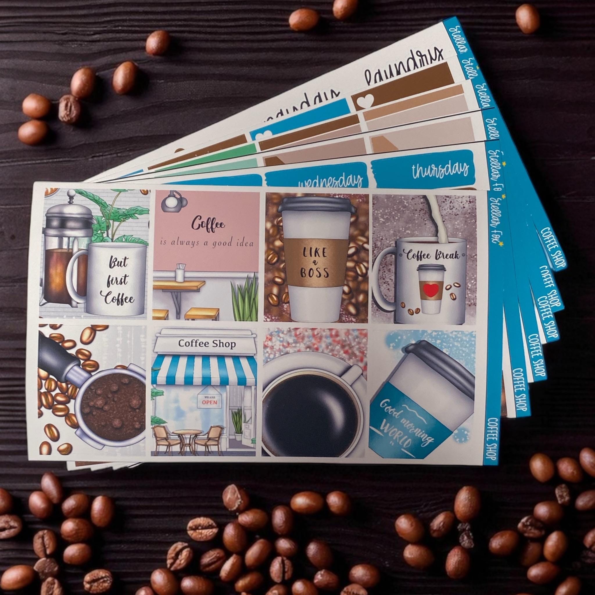 Cafe Weekly Planner Sticker Kit Vertical Layout Erin Condren Classic Happy Planner