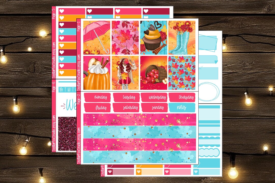 Fall Weekly Planner Sticker Kit Vertical Erin Condren Classic Happy ...