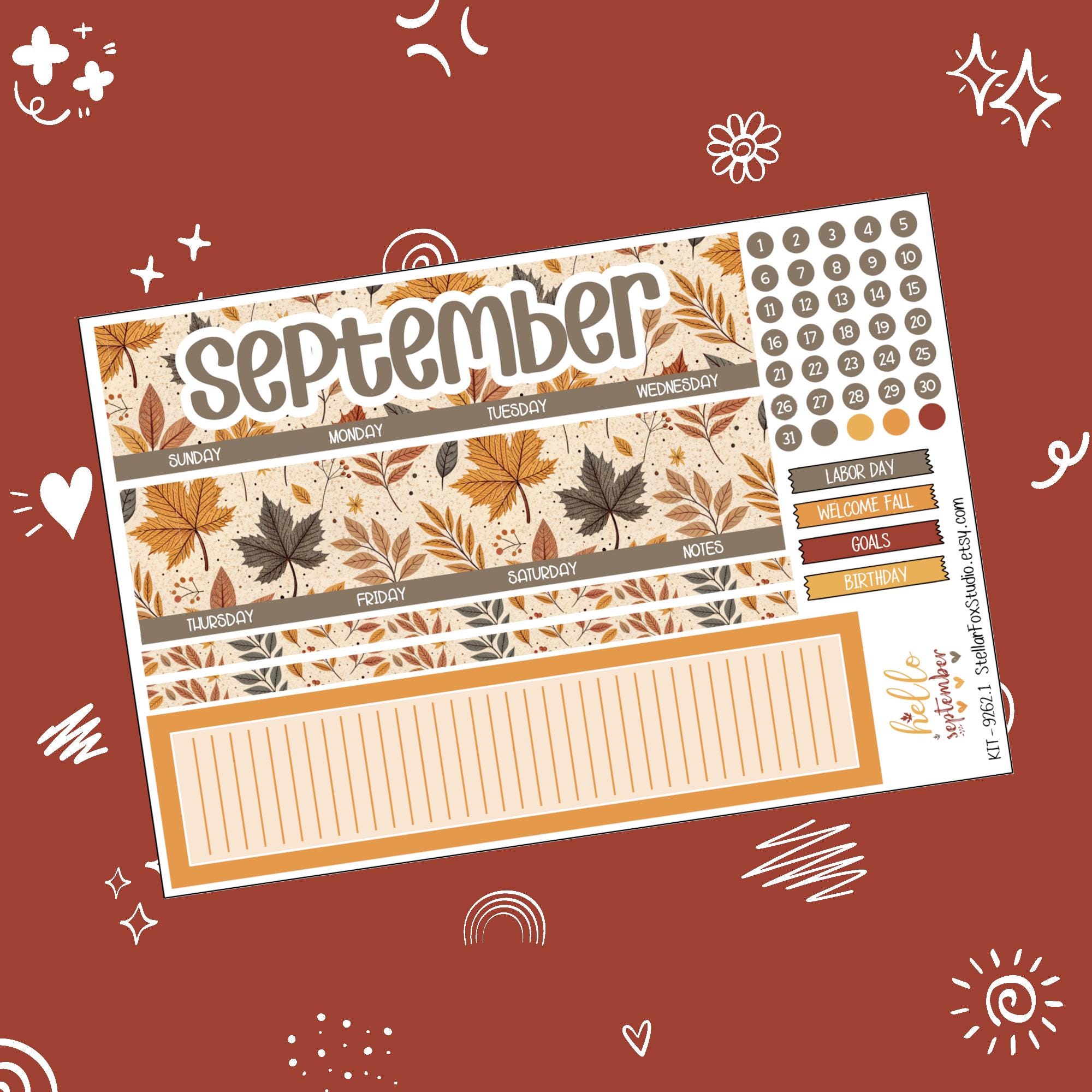 September Monthly Planner Sticker Kit Erin Condren , Classic Happy ...