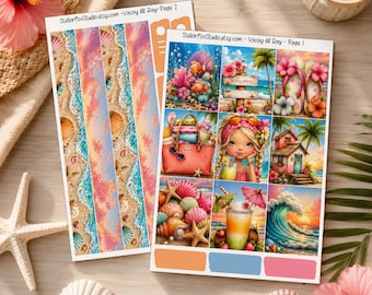 Tropical Sunset Weekly Planner Sticker Kit Vertical Erin Condren Classic Happy Planner