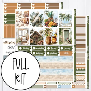 Summer Weekly Planner Sticker Kit , Vertical Sticker Kit , Planner Stickers