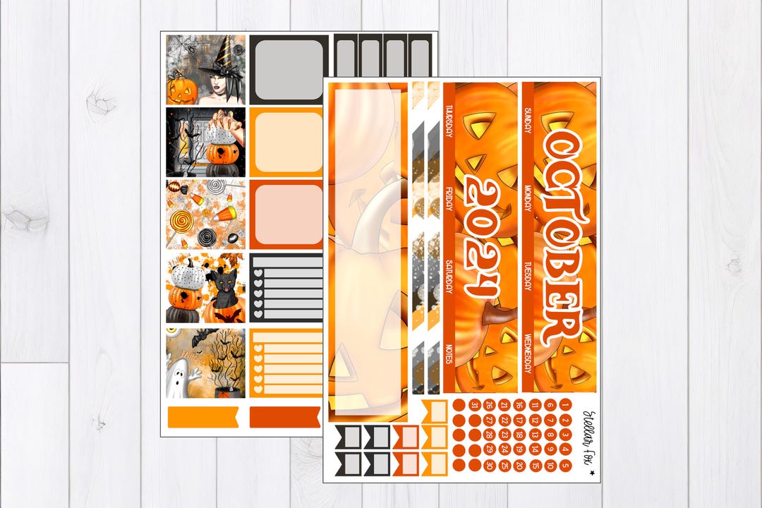 October Monthly Planner Sticker Kit Erin Condren , Classic Happy ...