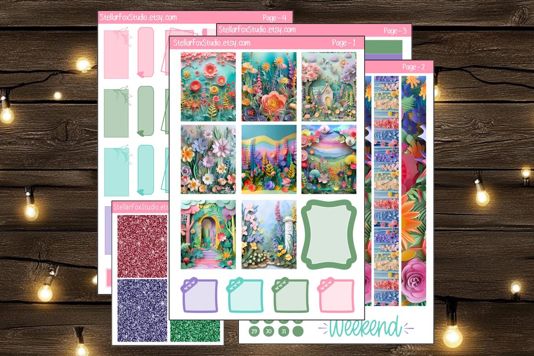 Spring Weekly Planner Sticker Kit Vertical Happy Planner Erin Condren ...