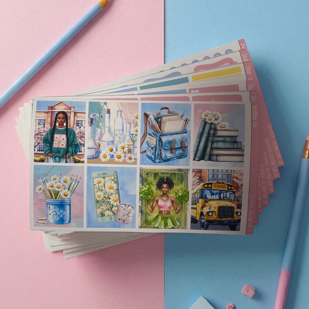 Back to School Weekly Planner Sticker Kit Vertical Erin Condren Classic ...