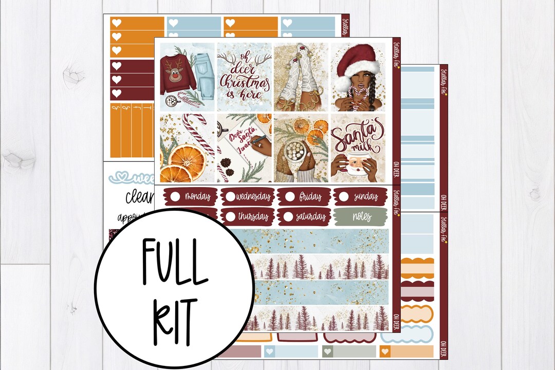 Christmas Weekly Planner Sticker Kit Vertical , Classic Happy Planner ...
