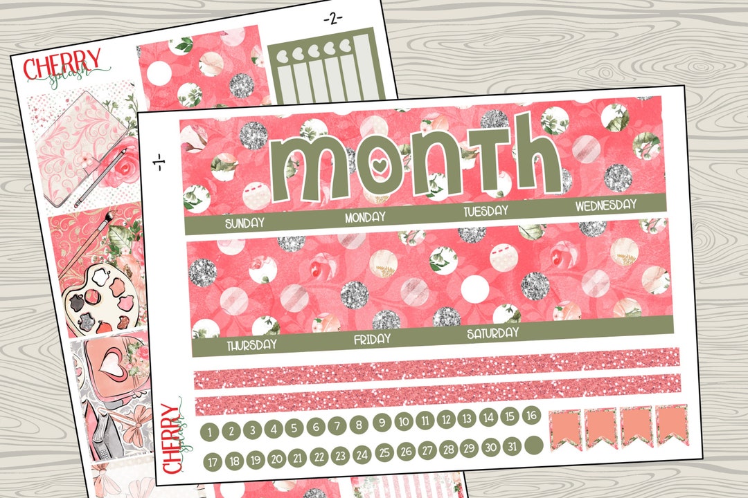 Custom Monthly Planner Sticker Kit Monthly Spread Classic Etsy