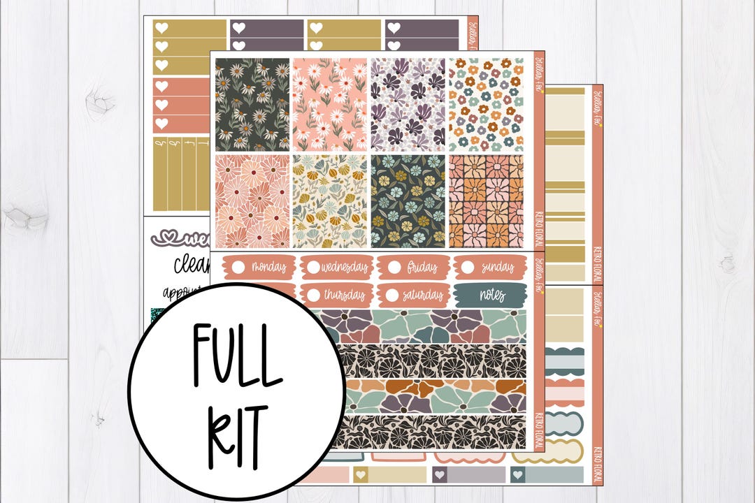 Floral Spring Weekly Planner Sticker Kit Vertical Layout Erin Condren ...