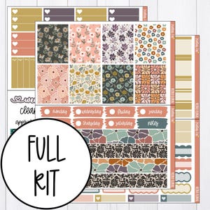 Floral Spring Weekly Planner Sticker Kit , Vertical Sticker Kit ...