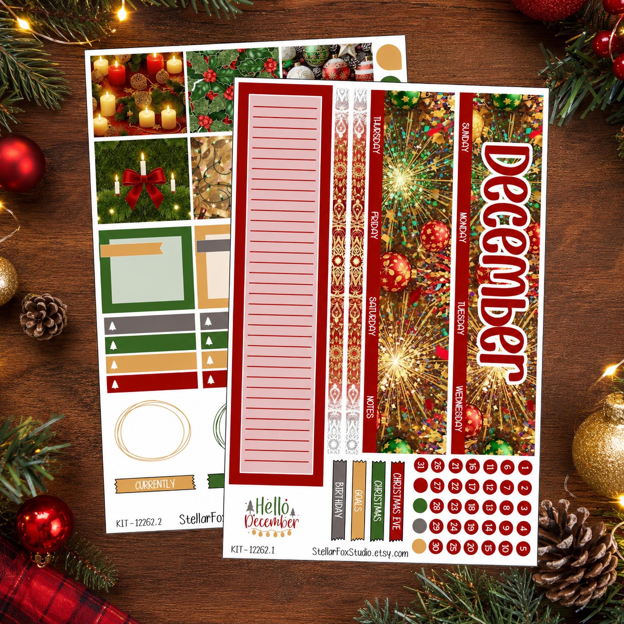 December Monthly Planner Sticker Kit Erin Condren , Classic Happy ...