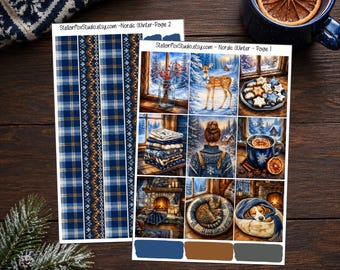 Winter Weekly Planner Sticker Kit Vertical Erin Condren Classic Happy Planner Holiday