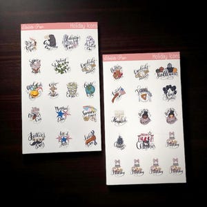 Yearly Holiday Icons Planner Stickers