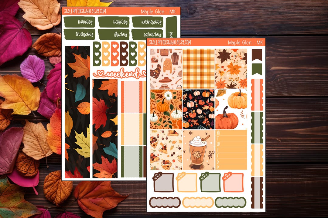 Fall Weekly Planner Sticker Kit Vertical Erin Condren Classic Happy ...