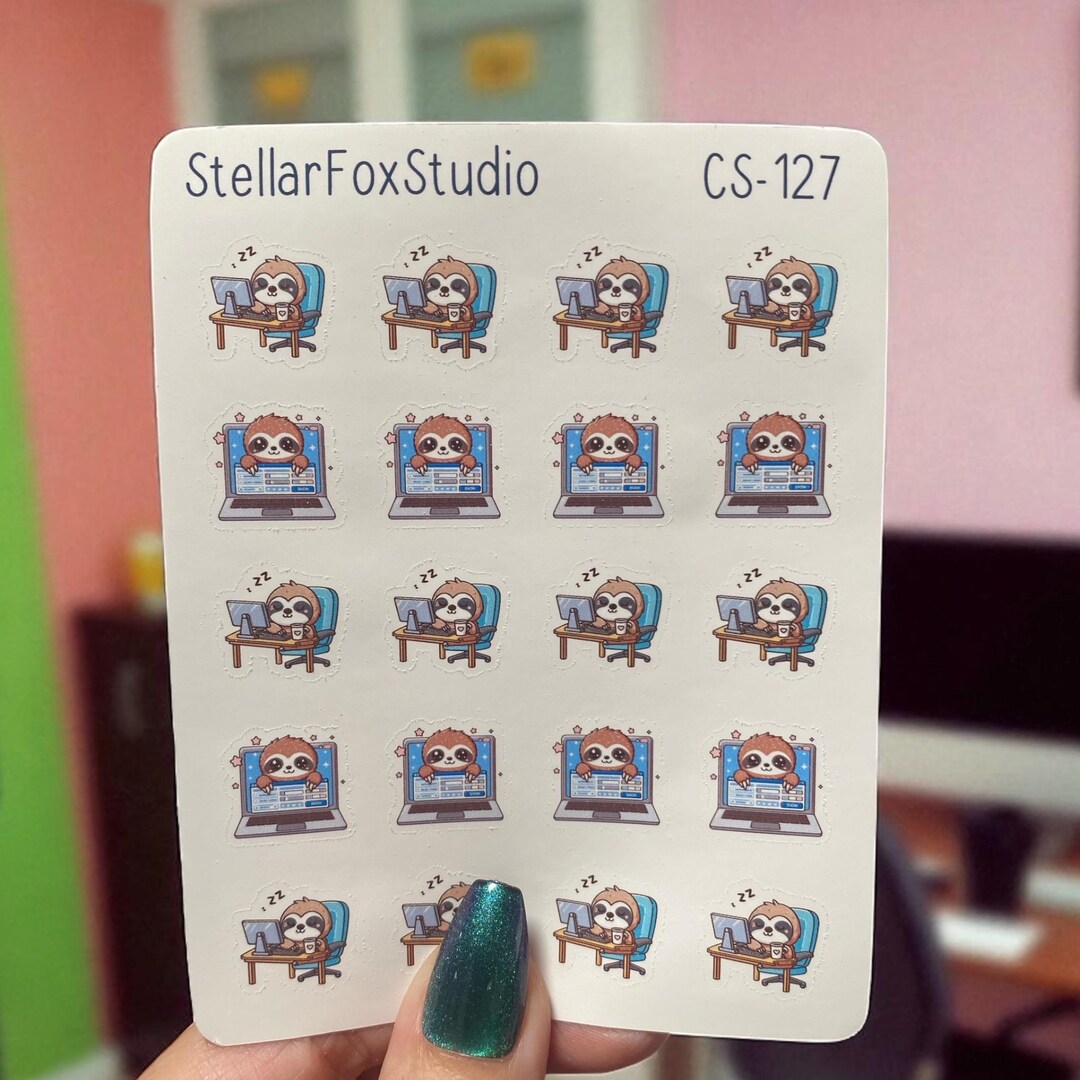 Laptop Computer Planner Stickers , Cute Character Stickers , Stellar ...