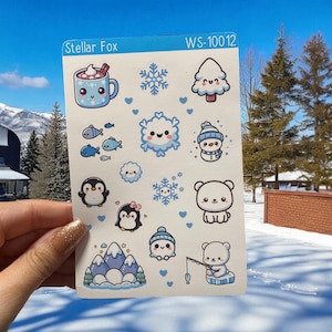Cute Winter Doodle Stickers , Planner Stickers , Journal Stickers , Journaling Stickers , Holiday , Sticker Sheet