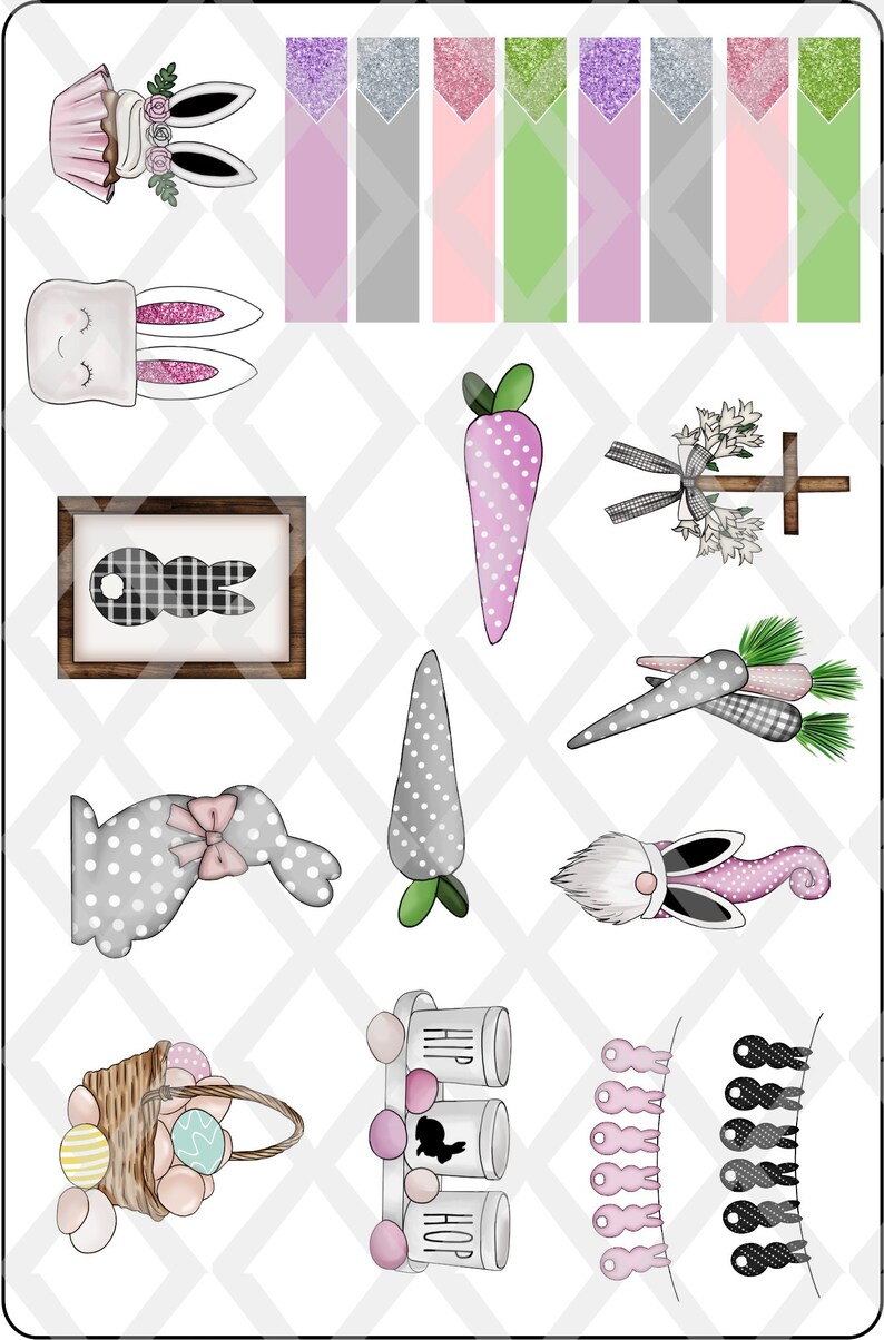 April Monthly Spread Planner Sticker Kit Easter Erin Condren