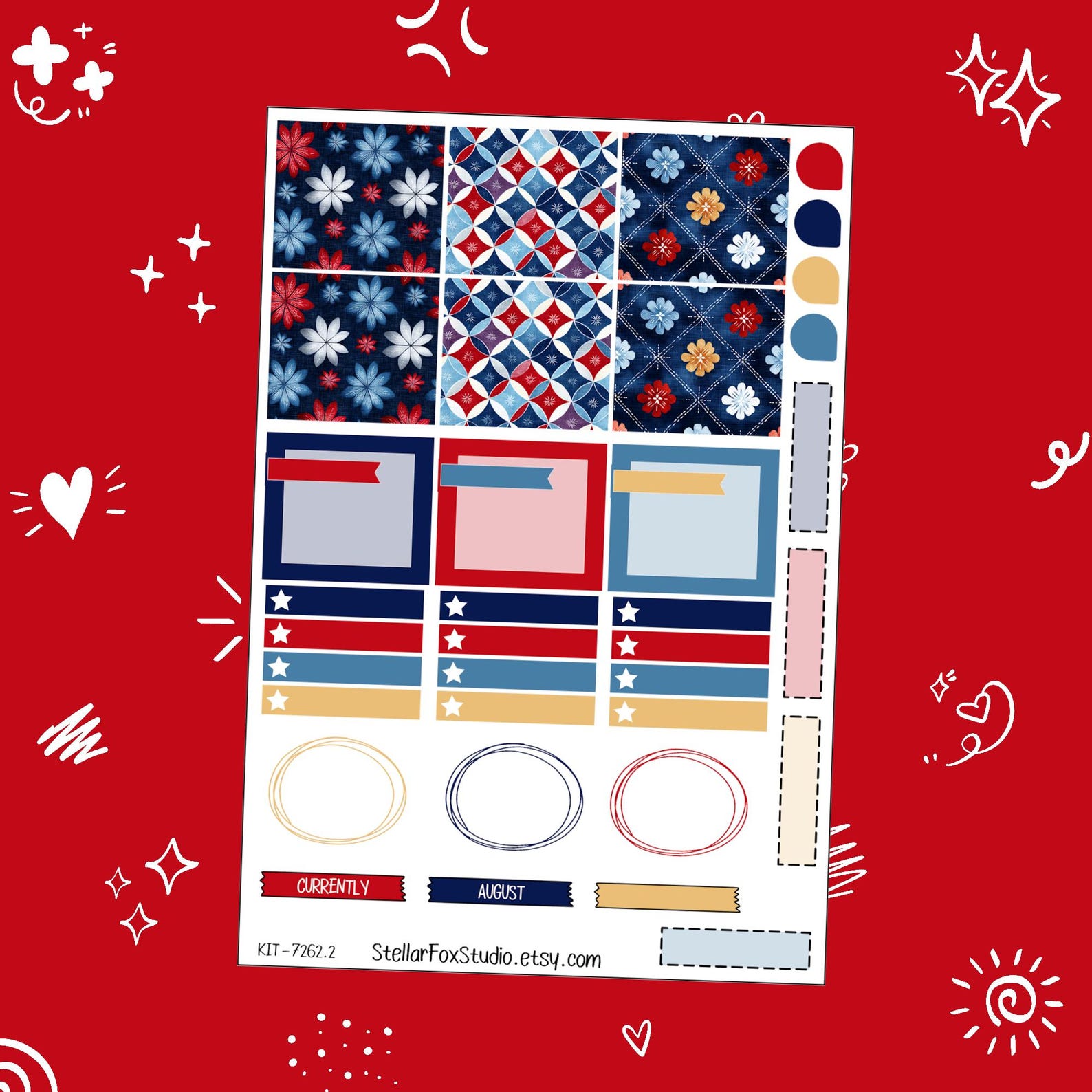 July Monthly Planner Sticker Kit Erin Condren Classic Happy Planner - Etsy