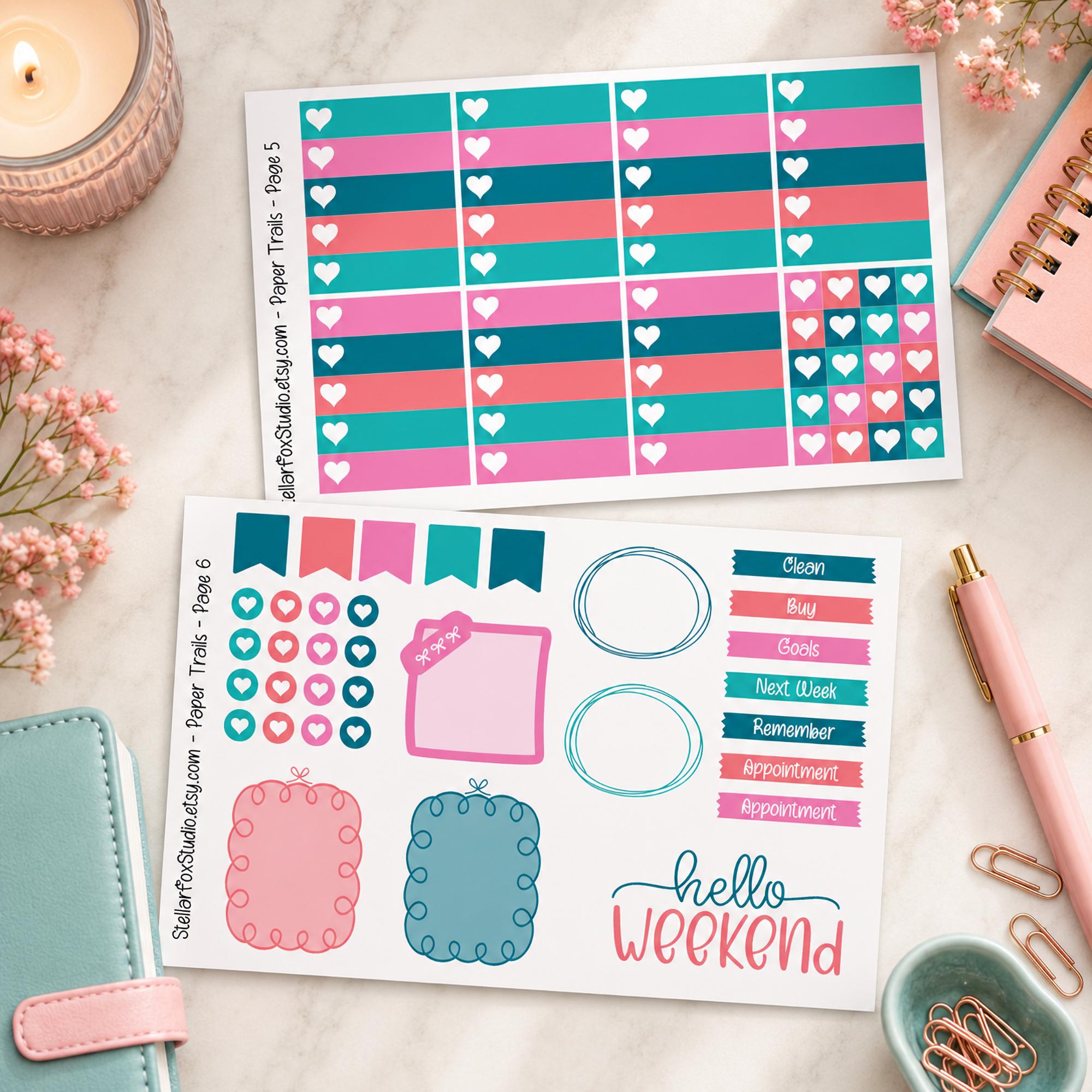 Back to School Weekly Planner Sticker Kit Vertical Erin Condren Classic ...
