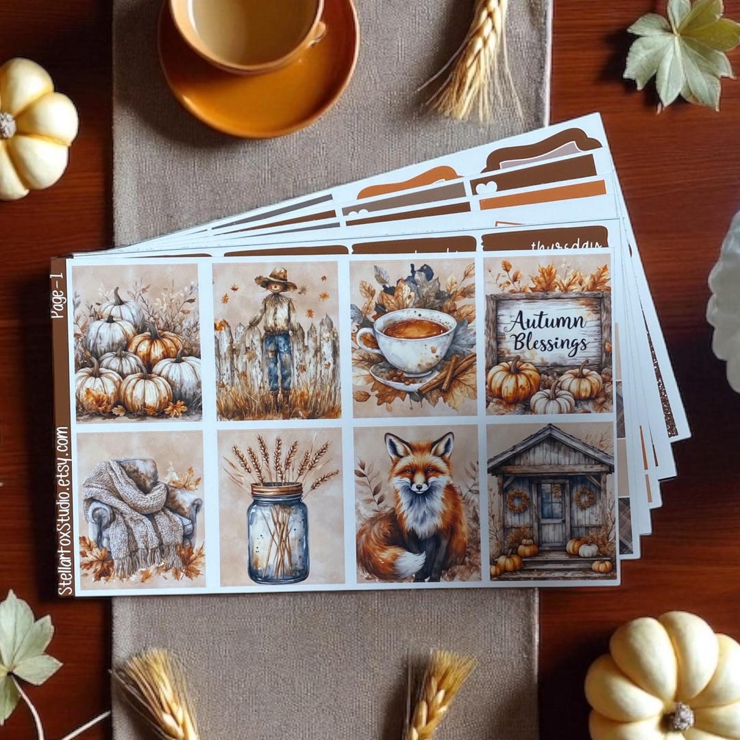 DISCONTINUED Fall Weekly Planner Sticker Kit Vertical Erin Condren ...
