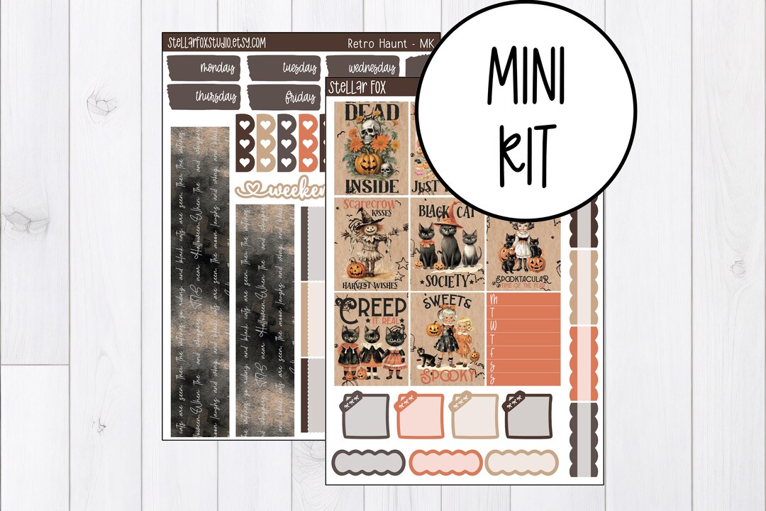 Halloween Weekly Planner Sticker Mini Kit Vertical Erin Condren Classic ...