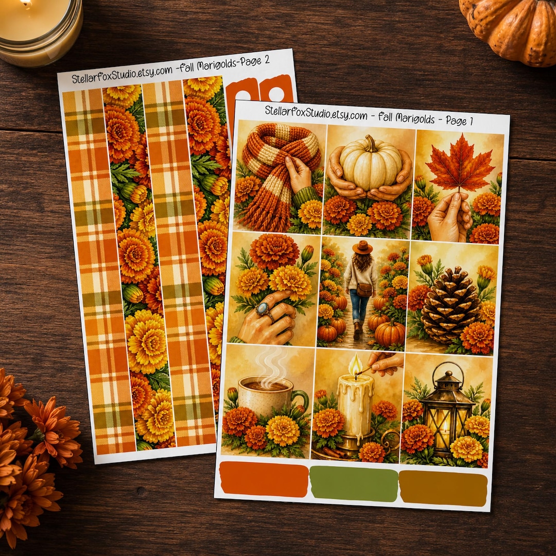 Floral Fall Weekly Planner Sticker Kit Vertical Erin Condren Classic ...
