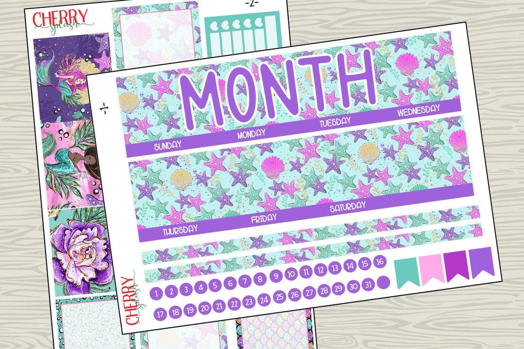 Custom Planner Sticker Kit Monthly Spread Classic Happy Etsy