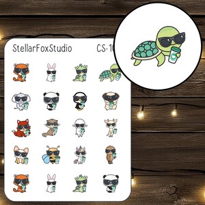Cute Character Coffee Planner Stickers