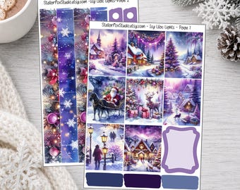 Christmas Weekly Planner Sticker Kit Vertical Erin Condren Classic Happy Planner Winter Holiday