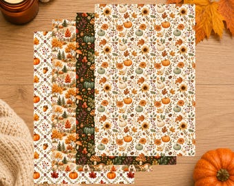 Cozy Fall Pattern Decorative Washi Sheet Set Page Sticker Journal Planner