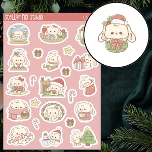 Christmas Puppy Sticker Sheet, Planner Journal Sticker