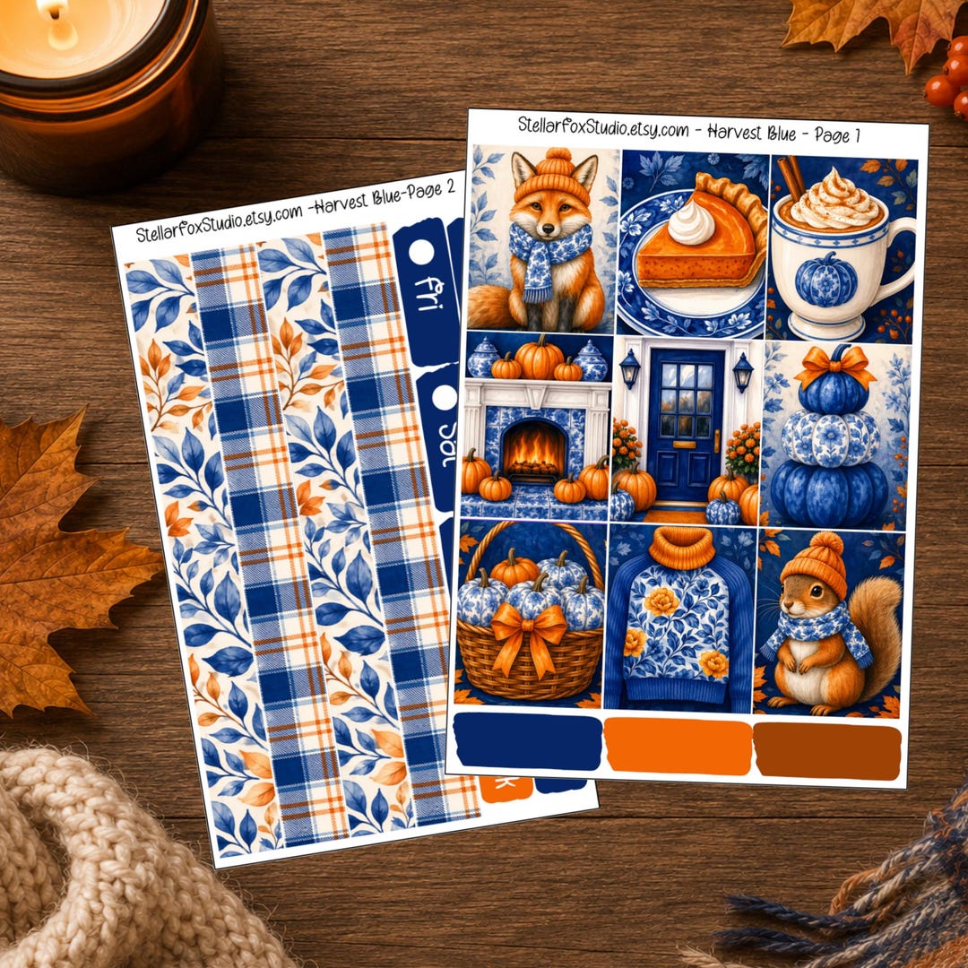 Cozy Fall Weekly Planner Sticker Kit Vertical Erin Condren Classic ...