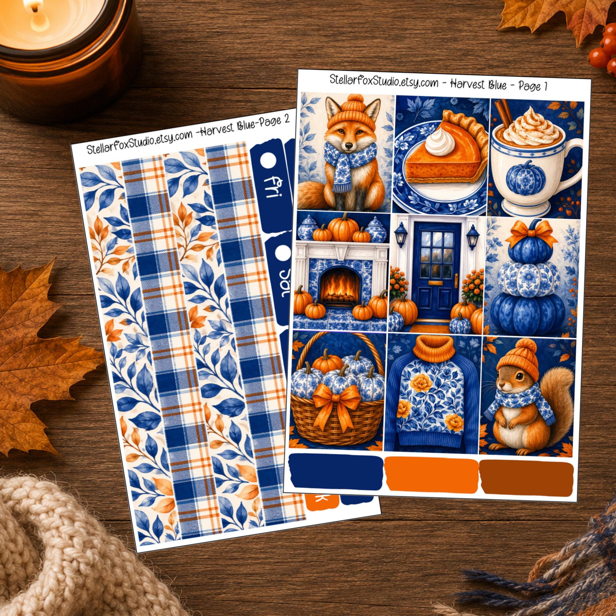 Cozy Fall Weekly Planner Sticker Kit Vertical Erin Condren Classic ...